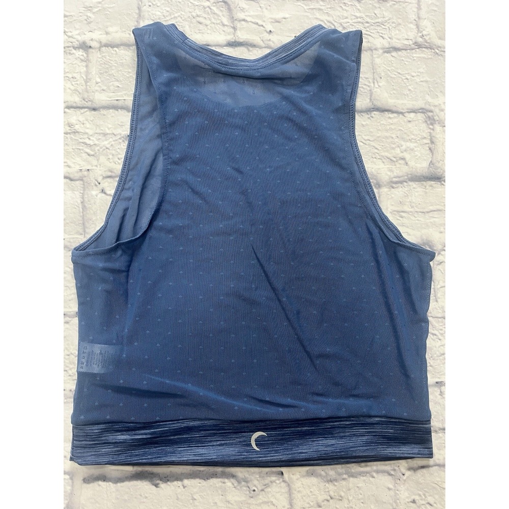 ZYIA Mesh Crop Tank from Calm Blue Luxe Shear Poka Dot Women's Sz Medium